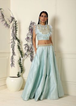 Short top with lehenga set