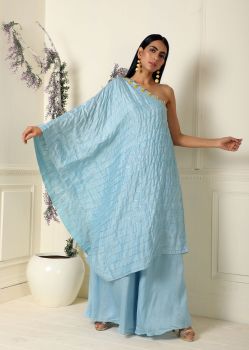 One shoulder tunic/palazzo set