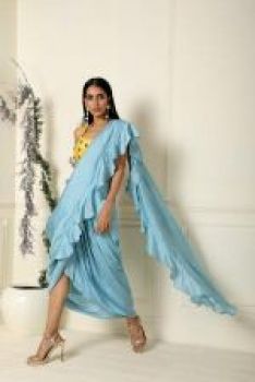 Ruffle saree
