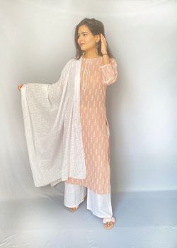Mauve White Suit Set