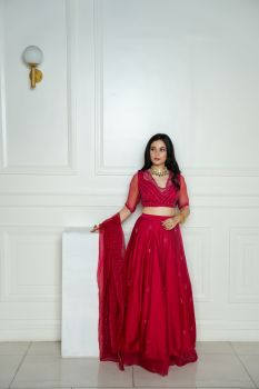 Satin Ggt Lehenga (Pink)