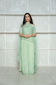 Mint Green Silver Kaftan Set