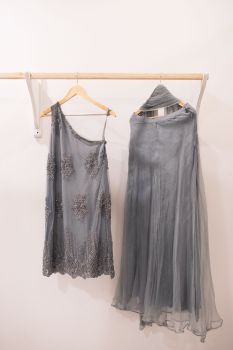 One shoulder sharara set