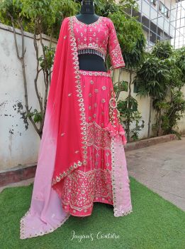 Redish pink lehenga set