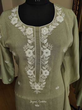 Dusty Olive Green Kaftan set