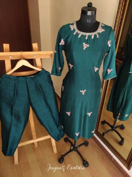 Peacock Green Kurta pants Set