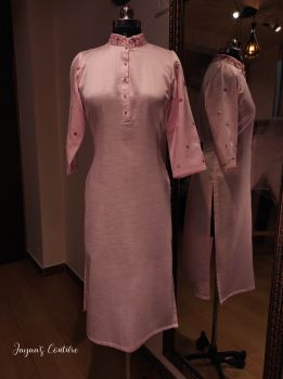 Blush pink kurta pants and dupatta