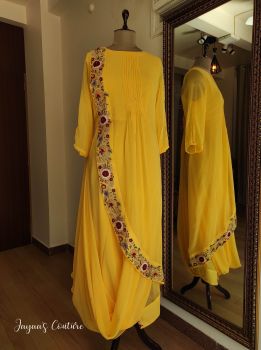 Drape yellow gown