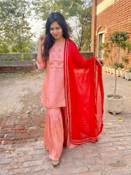 Pink sharara set