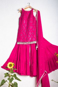 Rasberry Pink Sharara Set