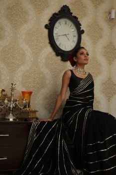 Black Saree with Gota Work