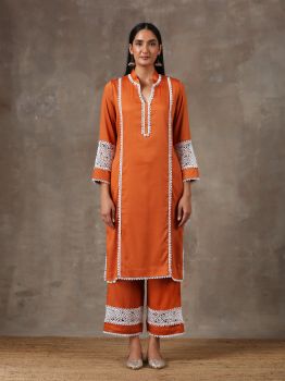 Rust kurta set(Set of 2)