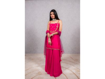 Hot Pink Emb. Spagetti Set