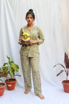 Olive Green Printed Loungewear