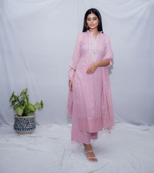 Light Pink Pin Tucks Kurta Set