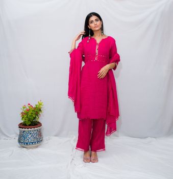Hot Pink Kurta Set
