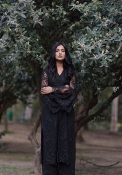 Black Beads Work Suit