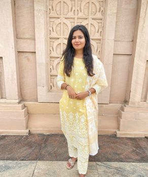 Yellow And White Suit Set