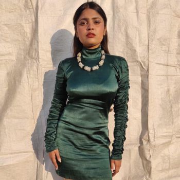 HIGH NECK BODYCON DRESS
