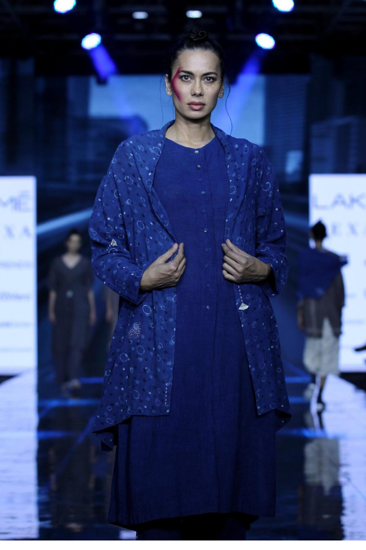 "indigo PJ polka 24x7 robe indigo 24x7tunic"