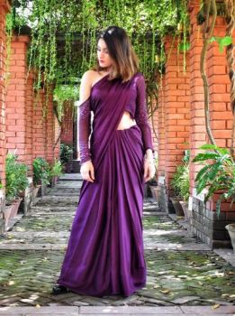 Purple saree