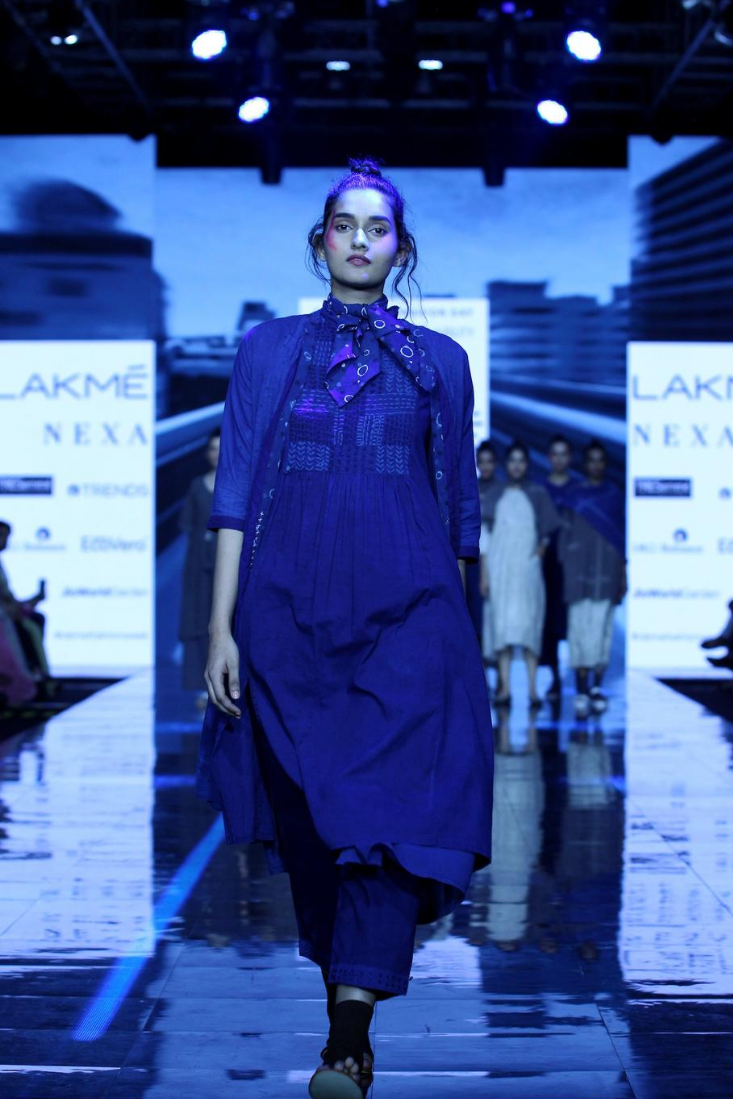 "sashiko pj sashiko dress indigo long robe"
