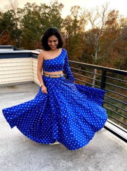 Electric blue glittercholi set