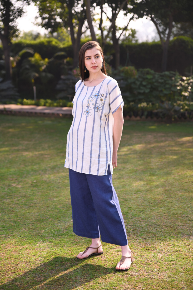 Blue stripe tunic