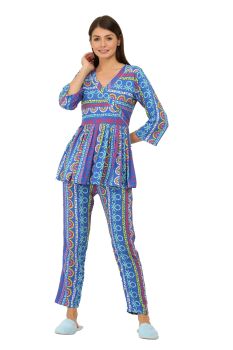 Quirky Abstract Angrakha Loungewear Set