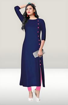 Blue Pure Handloom Cotton Kurti From Bengal