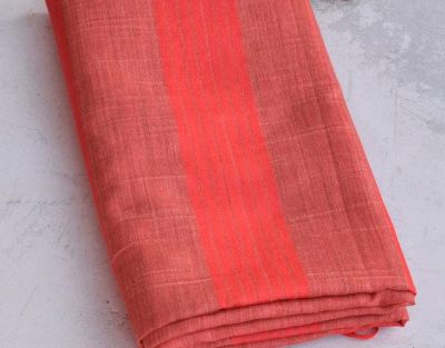 Red Pure Handloom Baswada Silk Saree From Bihar
