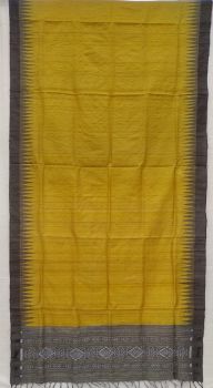 Bright Yellow Pure Tussar Ghicha Silk Stole