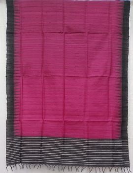Pink Pure Tussar Ghicha Silk Stole