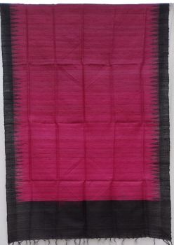 Dark Pink Pure Tussar Ghicha Silk Stole