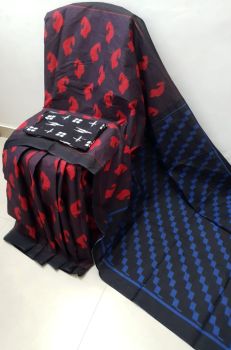 Black Hand Block Printed Work Saree