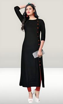 Black Pure Handloom Cotton Kurti From Bengal