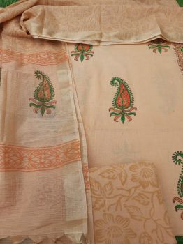 Light Brown Cotton Suit Dress Material