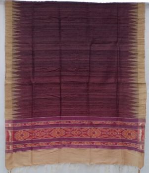 Wine Pure Tussar Ghicha Silk Stole