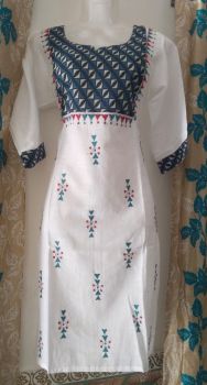 Off White Pure Handloom Cotton Kurti From Bengal