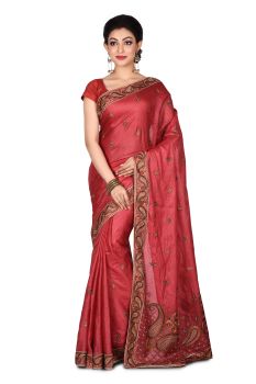 Fuchsia Butta Pure Handloom Silk Saree