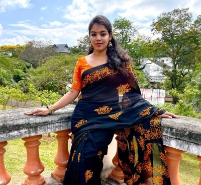 Black Pure Handloom Mulmul Saree From Bengal