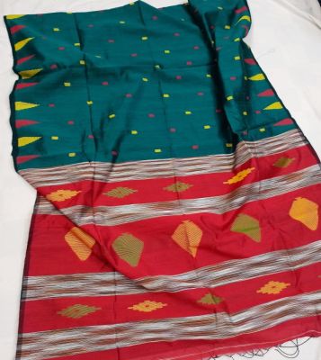 Multi Colour Pure Handloom Silk Cotton Saree From Bengal
