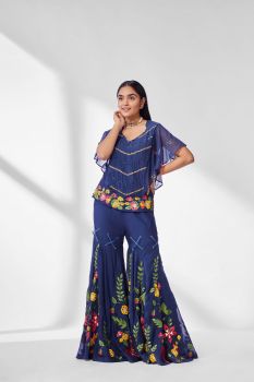 Midnight blue gharara set
