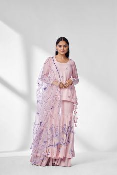 Powered Pink Sharara Set