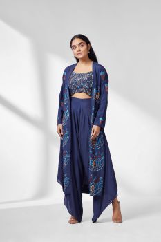 Midnight Blue Dhoti Pants Set