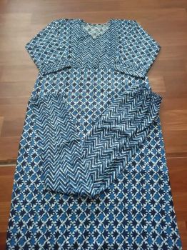 Blue Pure Handloom Cotton Kurti From Bengal