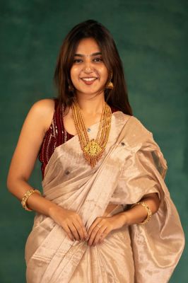 Golden Tissue Silk Pure Handloom Saree From Bengal