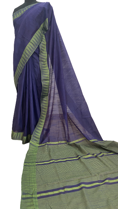 Blue & Green Handcrafted Kota Silk Saree.