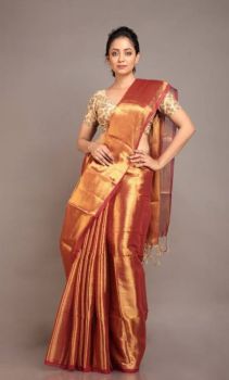 Rustic Pure Handloom Tissue Saree From Bengal