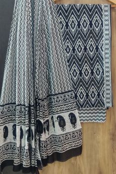 Silver Chalice Printed Suit With Dupatta
